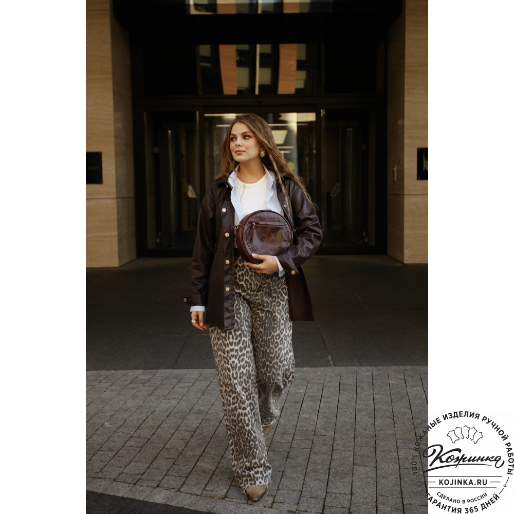 Женская кожаная сумка "Дарья" (бордовая)